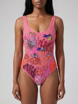 Coastal Fish Beaded Swimsuit