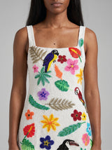 Sofia Tropical White Mini Dress