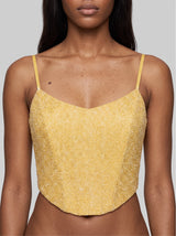 Yellow Beaded Top