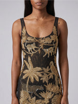 Tropica Black Gold Mesh Maxi Dress