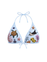 Manta Ray and Turtle Multi color Bikini Top