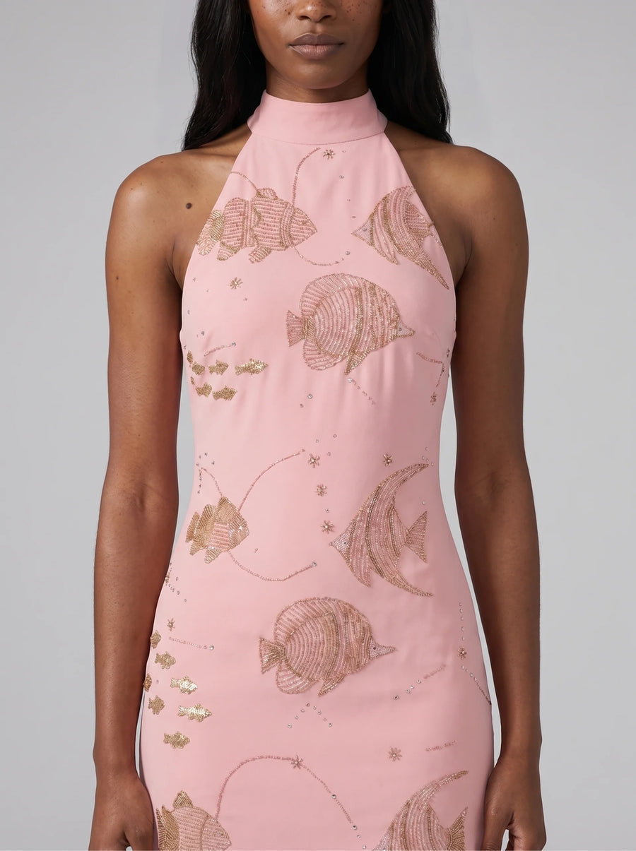 Nina Turtleneck Pink Mini Dress