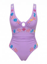 Oceanus Pearl Tide Purple Swimsuit