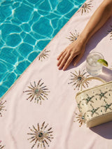 Oceanus x Alwann Callie Double-Sided White & Pink Luxe Towel