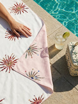 Oceanus x Alwann Callie Double-Sided White & Pink Luxe Towel
