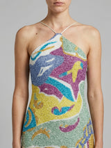 Paradise Mosaic Beaded Mini Dress
