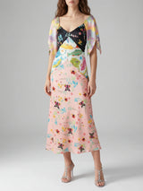 Samantha V Shaped Neckline Multi-Coloured Maxi Dress