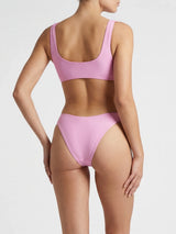Aaliyah Hand Embroidered Crystals Bikini Top in Pink