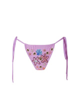 Fia Tropical Hand Embroidered Bikini Bottom Lilac