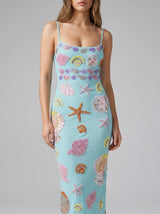 New York Strapped Dress Blue in Stock