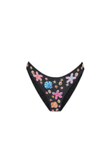 Marissa Hand Embroidered Luxe Bikini Bottom Black in Stock
