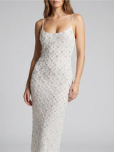 Calliope Luxury Crystal Maxi Party Dress White