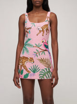 Tropica Hand Beaded Pink Mini Dress