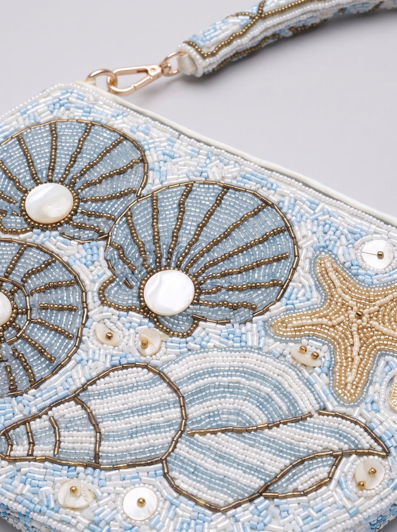 Coral Shell Blue White Bag