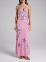 Crescent Shell Pink Long Dress in Stock