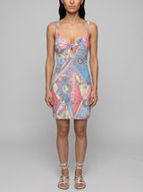 Aliona Embellished Luxury Multicolor Mini Dress