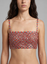 Checker Red Silver Top
