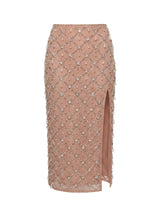 Calliope Luxury Crystal Co-Ord Skirt Nude
