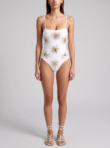 Dolly Two Strap Retro Swimsuit White