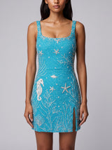 Azure Reef Blue Mini Dress
