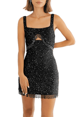 Nyx's Midnight Beaded Mini Dress Daphne x Oceanus - Oceanus Swimwear