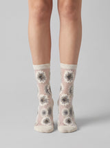 Pale Green Petal Veil Socks
