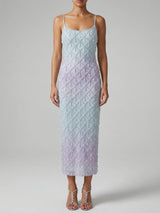 Calliope Luxury Crystal Ombre Maxi Party Dress in Stock