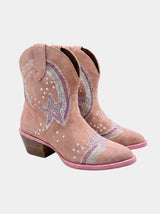 Rainbow Stars Boots Dusty Rose