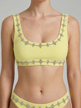 Aaliyah Embellished Bikini Bottom Yellow