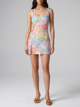 Boston Vibrant Hand-Beaded Dress in Pastel