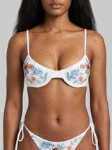 Los Angeles Hand-Embroidered Bikini Bottom White