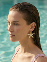 Marina's Golden Starfish Crystal Earrings