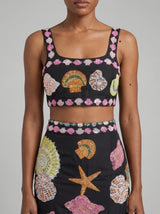 New York Hand-Embroidered Top Multi Colour