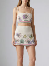Tallulah Crystal Co-Ord Pull On Top White in Stock