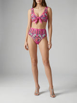 Oceanus x Zandra Rhodes Nebula Shell Bikini Top Fuchsia
