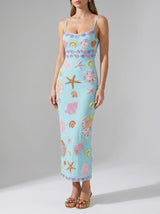 New York Strapped Dress Blue in Stock