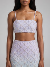 Calliope Luxury Crystal Blue Ombre Co-ord Top