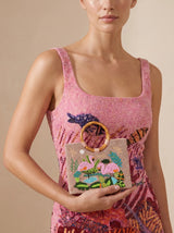 Flamingo Wooden Ring Bag