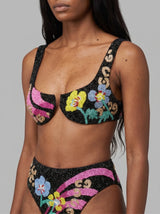 Colorful Flower Bikini Top