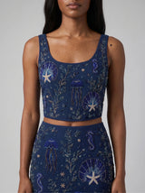 Reya Co-ord Top in Navy