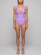 Oceanus Pearl Tide Purple Swimsuit