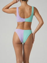 Luna Two-Tone Floral Embellished Bikini Top