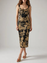 Tropica Black Gold Mesh Maxi Dress