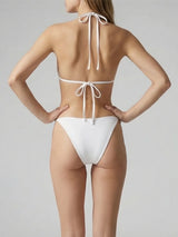 Marissa Hand Embroidered Luxe Bikini Top White
