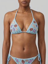 Shell Beaded Bikini Top - Blue