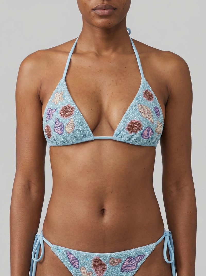 Shell Beaded Bikini Top
