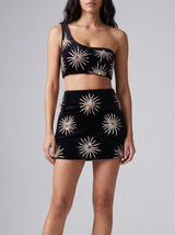 Callie Co-ord Luxe Mini Skirt Black