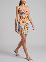 Havana Yellow Beaded Mini Dress