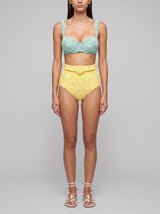 Heidi Shell Hand-Beaded Blue Bikini Top