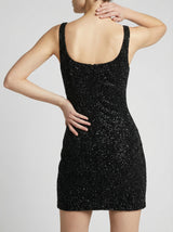 Oceanus √ó B√°rbara Hulanicki Serpentina Noir Scoop Neck Mini Dress